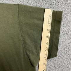 VTG Army Green T Shirt Single Stitch Olive MZRS 16.5” PTP Military Distress 70s