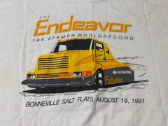 MEN USED VINTAGE SINGLE STITCH 90S 1991 ENDEVAOR LAND SPEED RECORD SHIRT SIZE XL