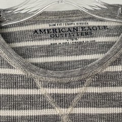American Eagle Outfitters Slim Fit Men Large Gray Warm Thermal Waffle Knit Shirt