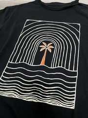 Goodfellow & Co Men’s L Black Cotton Knit Beach Graphic Crewneck T-Shirt