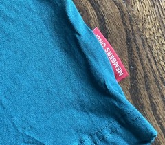 Members Only Mens Teal Green S T-Shirt Embroidered Chrysanthemum Double Sided