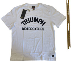 Triumph Motorcycles Burnham T Shirt Mens XL White Soft Cotton Casual Arch Logo