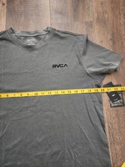 RVCA Men’s Logo T-Shirt Gray Solid Short Sleeve Crew Neck Regular Size S