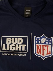 Bud Light Official Beer Sponsor NFL Navy Blue T-Shirt Size L and Snapback Hat