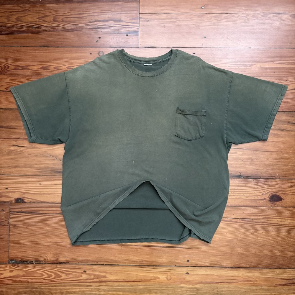Vintage Gradient Sun Faded Pocket T-Shirt Men’s Size XL Green WIP Work Worn