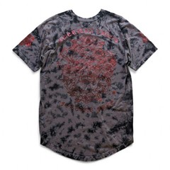 Affliction Men’s Grunge Skull T-Shirt XL | Red Foil “Live Fast” Vintage Style