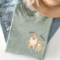 Custom Watercolor Pet Portrait Comfort Tee Personalized Dog Cat