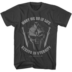GLADIATOR Movie T-Shirt ECHOES IN ETERNITY MAXIMUS Official Merch Stone Cotton