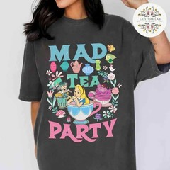 Vintage Mad Tea Party Alice in Wonderland Shirt, Girl Trip Shirt