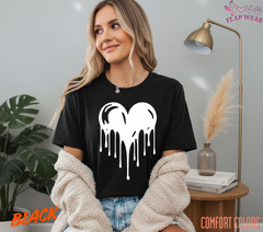 Unisex Dripping Heart Love T shirt Men T shirt Women valanity day Romantic