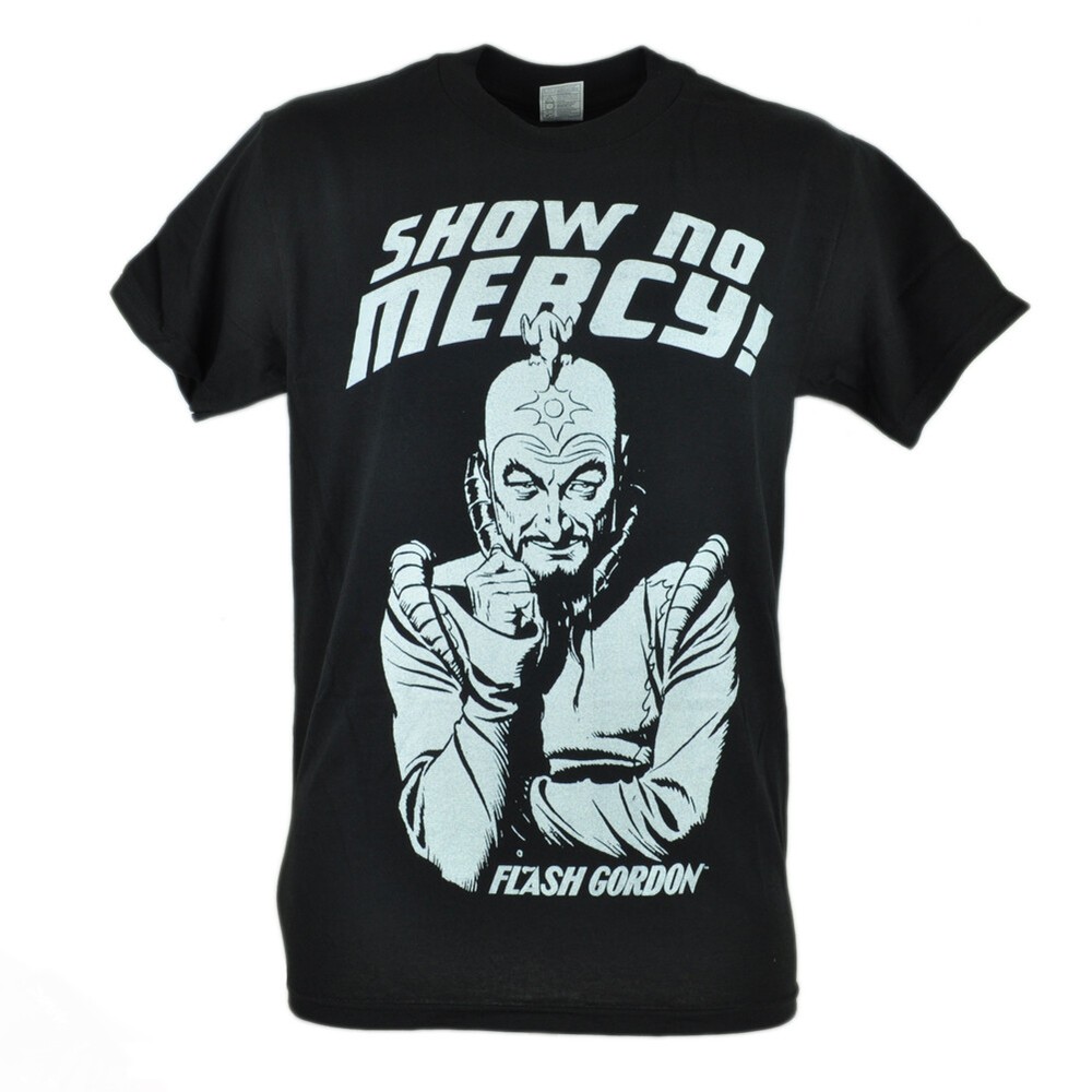 Flash Gordon Show No Mercy Graphic Super Hero Character Black Tshirt Tee