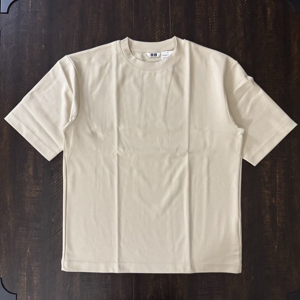 Uniqlo U AIRism Cotton Crew Neck Oversized T-Shirt 41 Yellow Size S