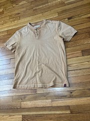 Alesbury Men’s Dyed Washed Grunge Henley Short Sleeves T Shirt Large Orange