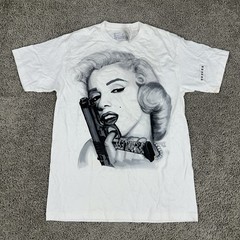 Fearless Monroe Shirt Mens Medium White Gun Graphic Tee Streetwear Art M