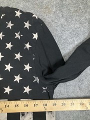ASOS Men’s Size XL Black Flag Stars Long Zip Cuff Sleeve Cotton Stretch T-Shirt