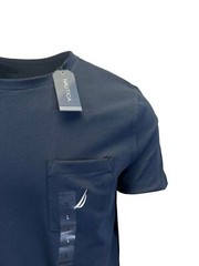 Nautica Men’s T-Shirt Solid Crew Neck Short Sleeve Pocket