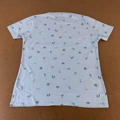 Steel & Jelly Mens XL Light Blue Travel Graphic Short Sleeve Crew Neck Tee *Flaw