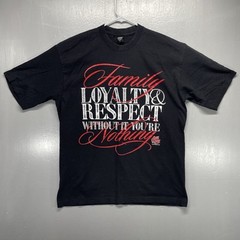 FAMILY LOYALTY RESPECT One Deep Urban Streetwear Tee Black T Shirt Men Sz XL