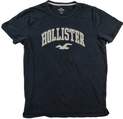 Men’s Black Medium Hollister California Embroidered Logo Graphic T-Shirt