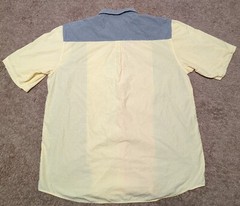 Vtg Ecko Unltd Shirt Men 2XL Blue Plaid Patch Colorblock Pastel Fun Chambray