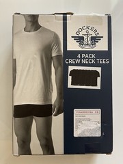 Dockers Men’s 4 Pack Crew Neck Tees Premium Cotton Black Size S