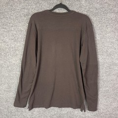 Kuhl Wildfibre Mens Large Brown Long Sleeve 100% Organic Cotton T-Shirt RN