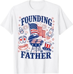 New Dad Patriotic Pregnancy Announcement T-Shirt 4th of July Gift