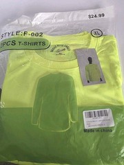 Bridge Head Hi Vis Long Sleeve T-Shirts XL 2 Pack Neon Yellow 100% Polyester NEW