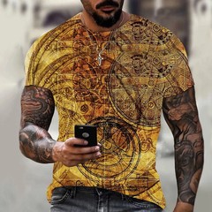 Camiseta Con Estampado 3d De Brújula Para Hombre Camisa Corta Moda Hip-hop Lujo