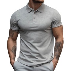 Men’s Casual Solid Polo Shirt Lightweight Quick-Dry Short-Sleeve Shirt Everyday