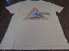 Pink Floyd Dark Side of the Moon Adult Large T-Shirt Tan / Beige SS NWT Tee
