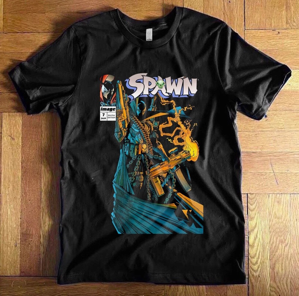 SPAWN Movie Comic retro short sleeve black color shirt reprint VK07856