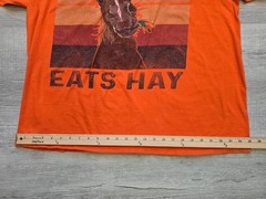 My Therapist Eats Hay Horse Graphic T-Shirt XL Orange Funny Equestrian 100% Cott