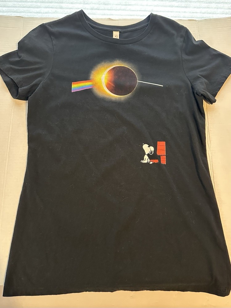 Pink Floyd Dark Side of the Moon mashup, Snoopy sitting on his doghouse watching