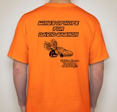Cancer Fund Black Orange T-Shirt L, XL, XXL, XXXL – Wings Of Hope David Gagnon