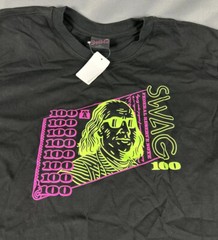 Swag Golf Tee T-Shirt Franklin Lockup Graphic Print Large Black 100% Cotton $98