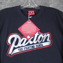 The Fighting Panda Shirt Mens Small Blue Long Sleeve T Shirt Pullover Cotton NWT