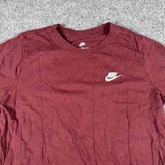 Nike T-Shirt Mens XL Maroon Cotton Short Sleeve Embroidered Swoosh Logo Athletic