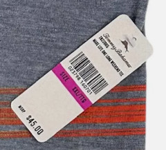 $45 TOMMY BAHAMA Heather Grey LONG WEEKEND Relaxed Fit Short Sleeve T-shirt NWT