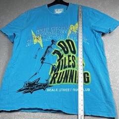 Valabasas Crew Neck T-Shirt Mens Size XXL Blue 100 Miles & Running Short Sleeve