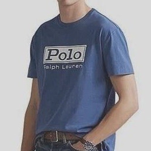 Polo Ralph Lauren Mens XXL Graphic T-Shirt Blue Box Logo T-Shirt~NWT