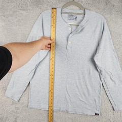 Faherty Shirt Mens Large Gray Cloud Cotton Henley Long Sleeve Soft Pima Modal