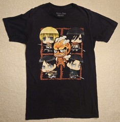 Ripple Junction Attack on Titan T-Shirt Black Size Small Chibi Anime
