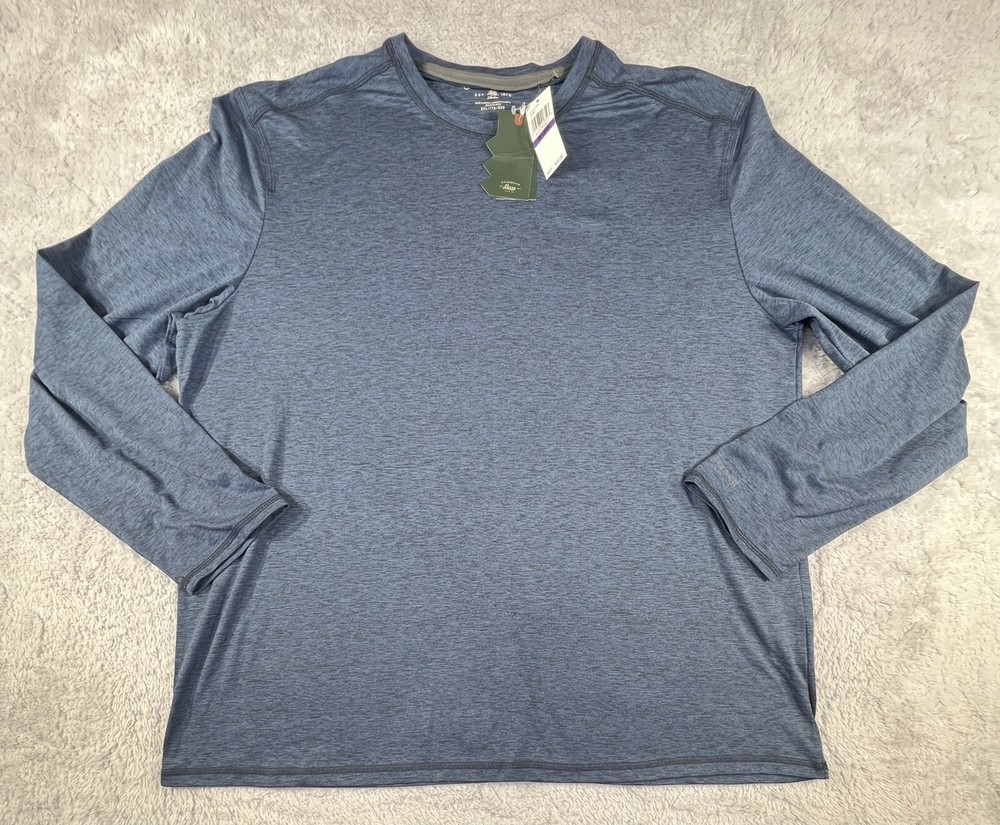 G.H. Bass & Co Men’s Long Sleeve Shirt Pullover Crewneck Size XXL Blue Wicking