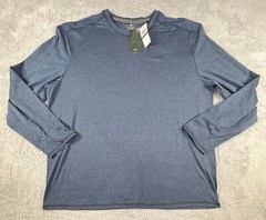 G.H. Bass & Co Men’s Long Sleeve Shirt Pullover Crewneck Size XXL Blue Wicking
