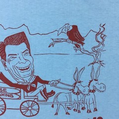 vtg 1984 DEMOCRATIC CONVENTION RONALD REAGAN CARTOON T-Shirt S 80s single stitch