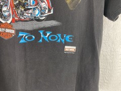 Vtg Harley Davidson Motorcycle T Shirt Single Stitch Eagle Second to None Large