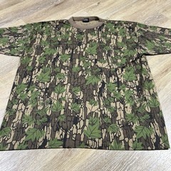 Vintage Ace Sportswear Trebark Camo Shirt XXL Single Stitch Tree Leaf Camouflage