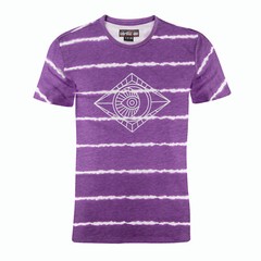 Beautiful Giant Devil’s Eye Series Mens Striped T-Shirt Crew Neck Sportwear Tee