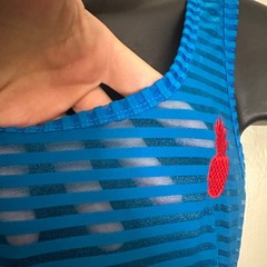 JJ Malibu Mesh Stripe Tank Top Small Gently worn 80% polyamide/20% elastane